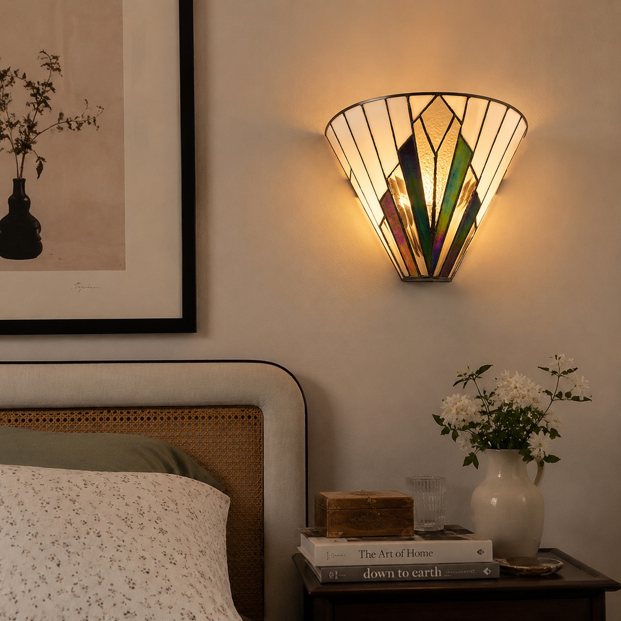 TF Astoria wall lamp beside a bed