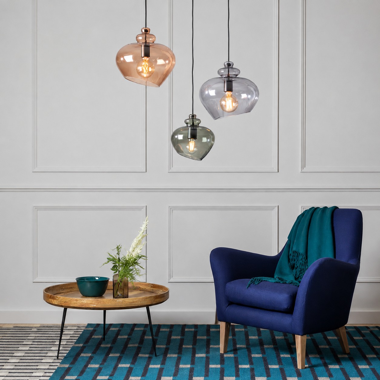 Grace pendants in a modern living room