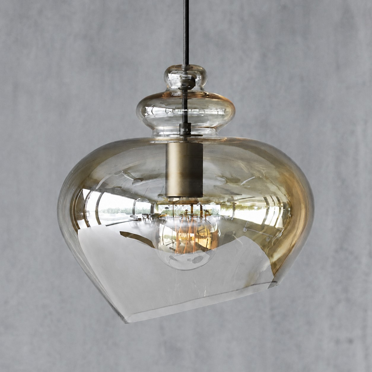 Grace pendant layered glass and metal hardware detail