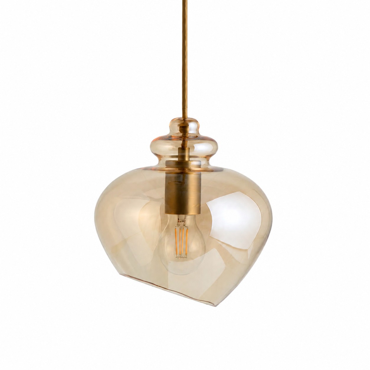 Cognac and gold Grace pendant