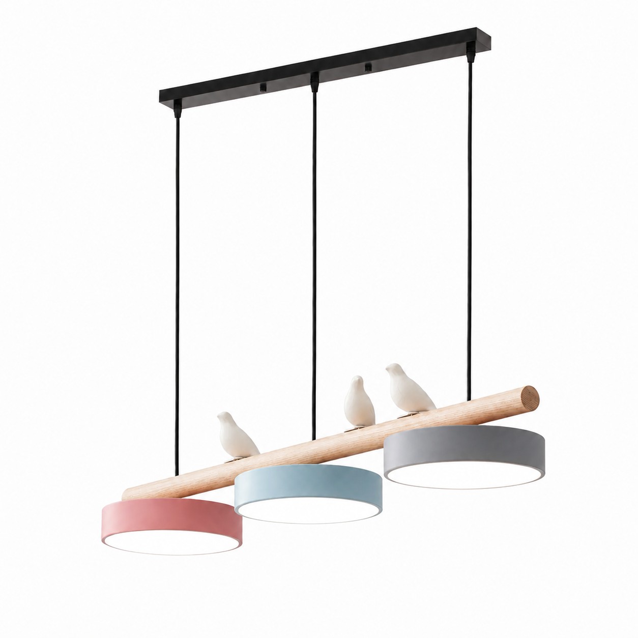 Pink, Blue & Gray Sienna Bird Pendant Light