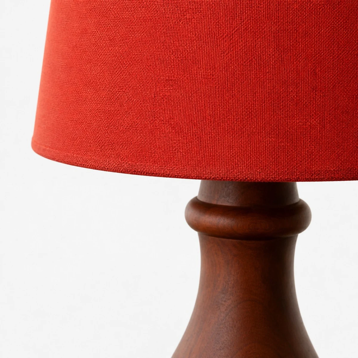 Red fabric shade detail