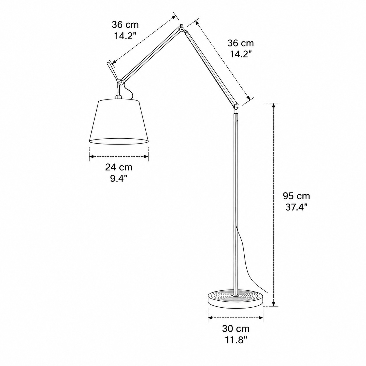 Medium floor lamp dimensions