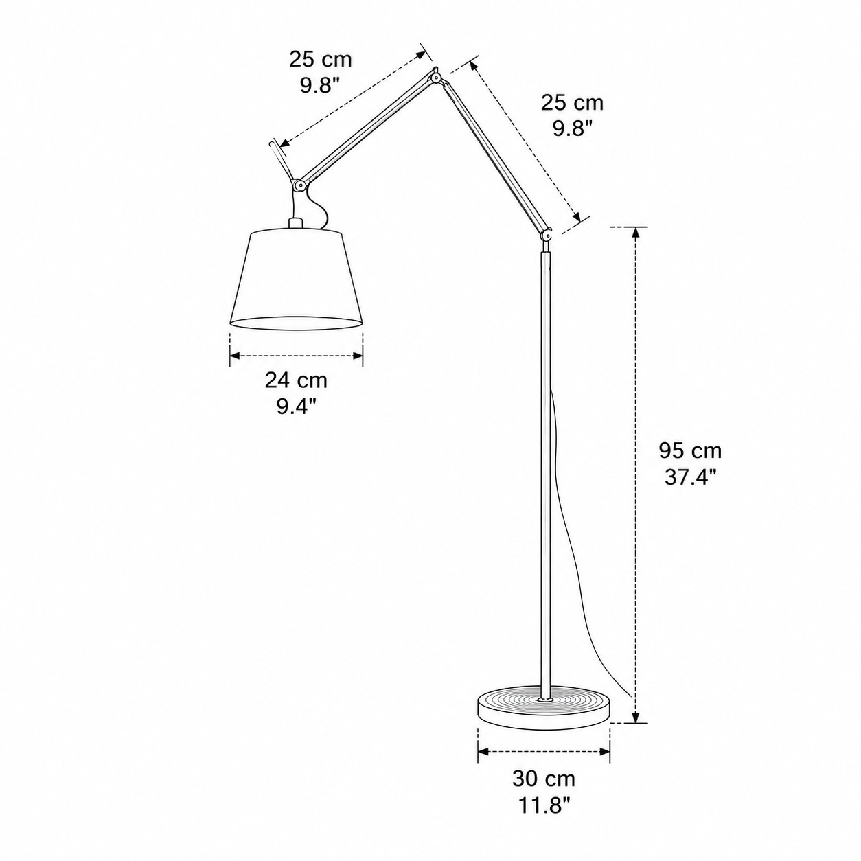 Small floor lamp dimensions
