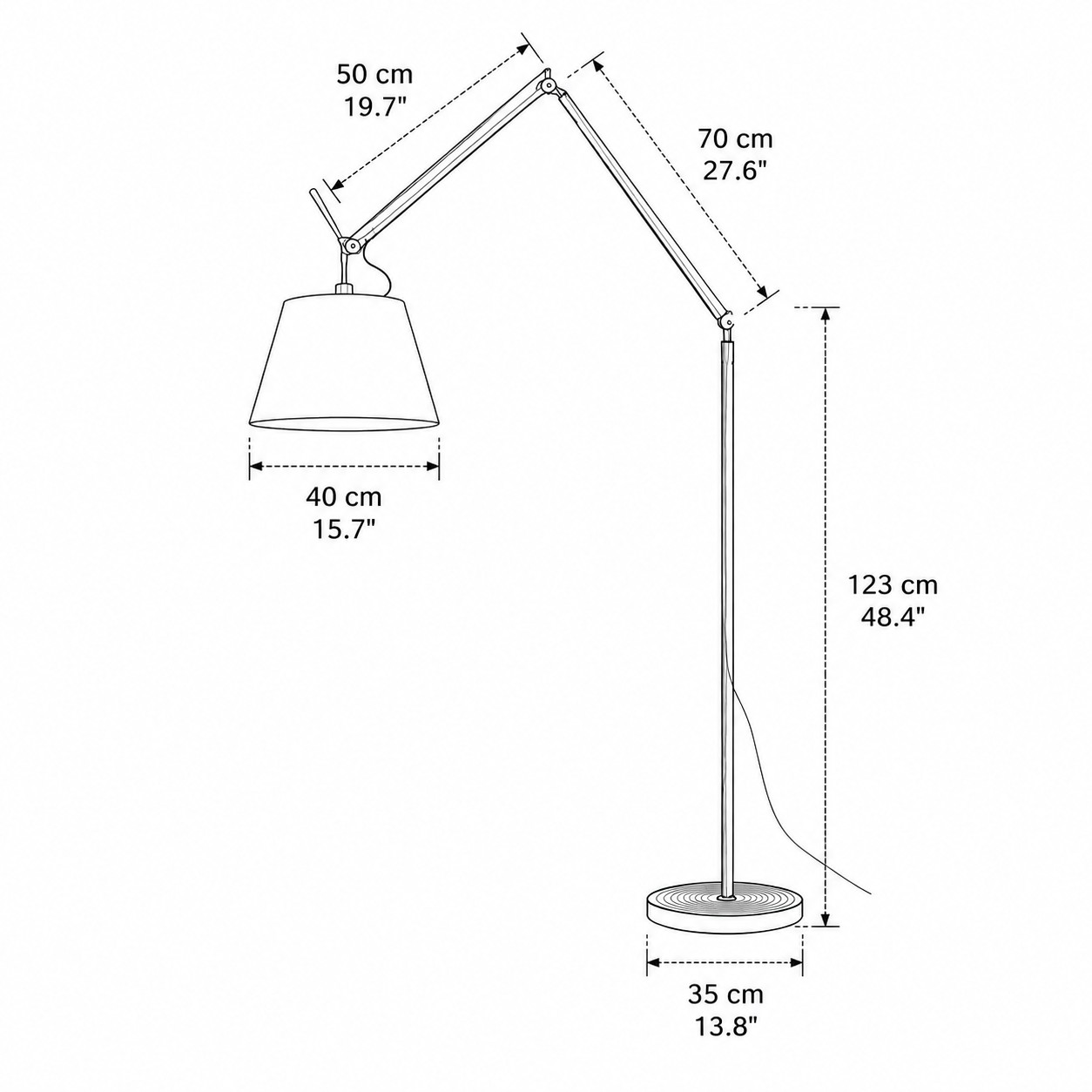 Large floor lamp dimensions