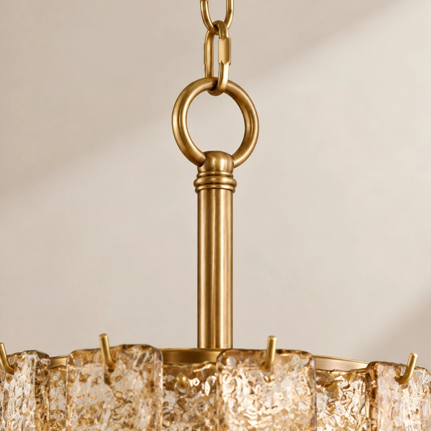 Antique brass chain and stem detail