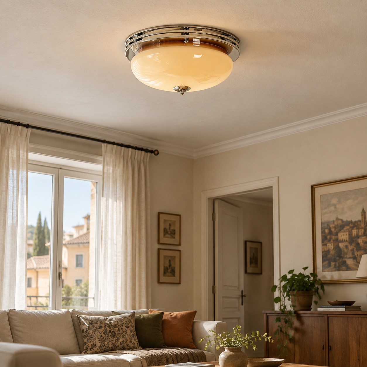 Lenon ceiling lamp in a bedroom