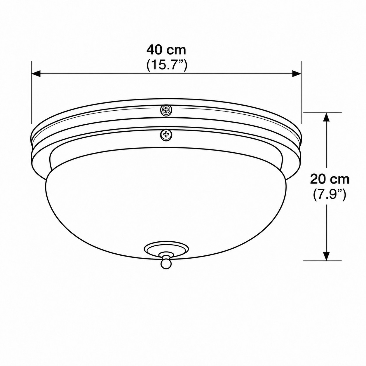 Lenon Ceiling Lamp dimensions: 40 cm diameter and 20 cm height