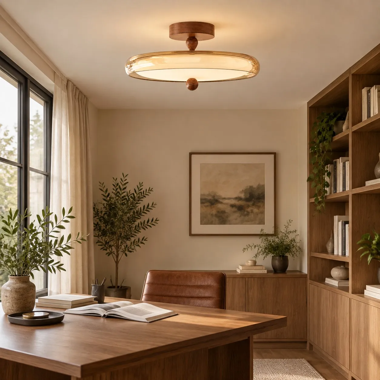 Veloura ceiling light above a home office