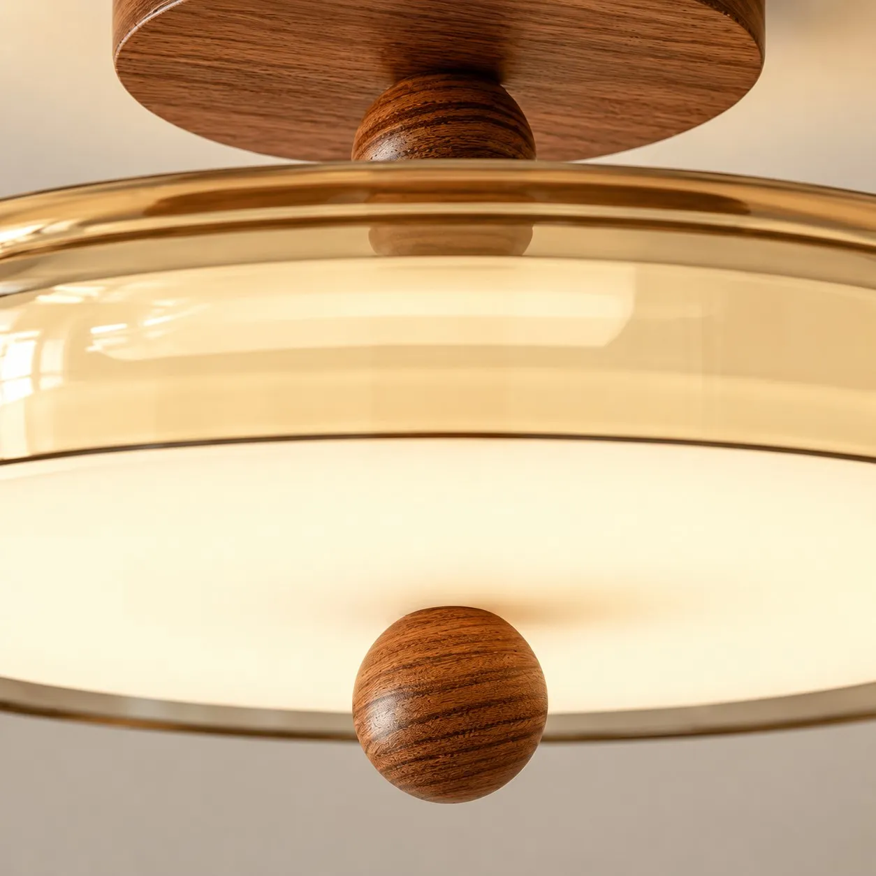 Veloura central glass and wood detail