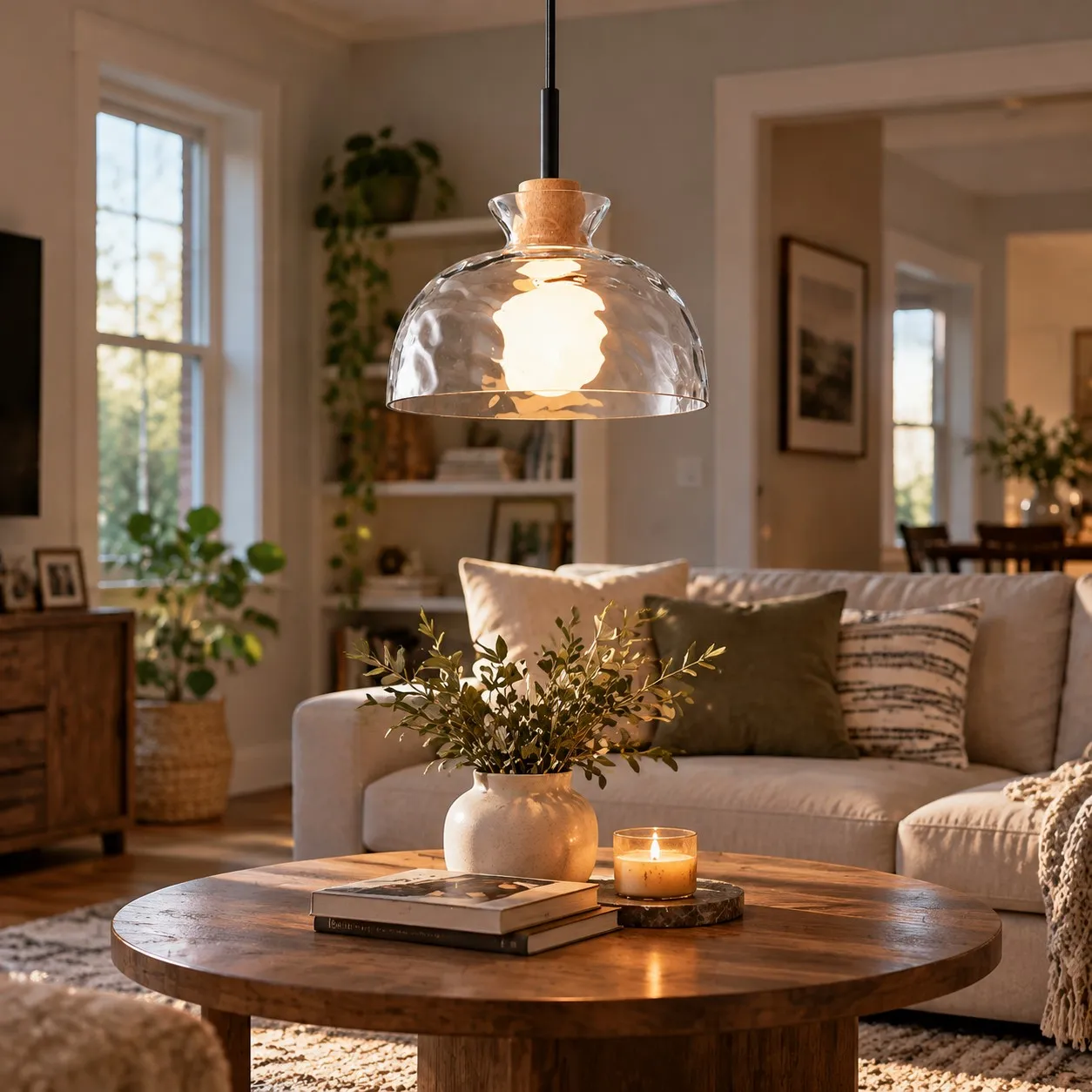Sculpted Shade pendant in a living room