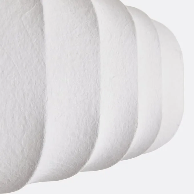 Detailopname van de witte geribde kap